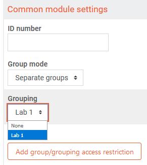 4. Scroll down to Common module settings 5. Select Group mode: Separate or Visible groups 6. Select Grouping 7.