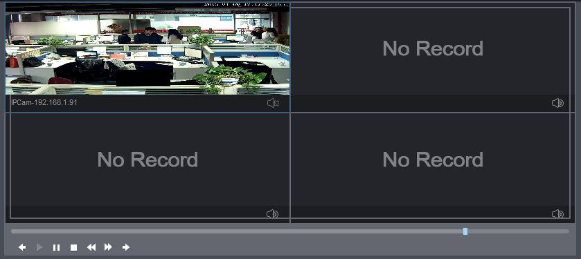 record start time and end time, double-click on the blue area to select the video recording to starts playing. Video content axis zoom function.