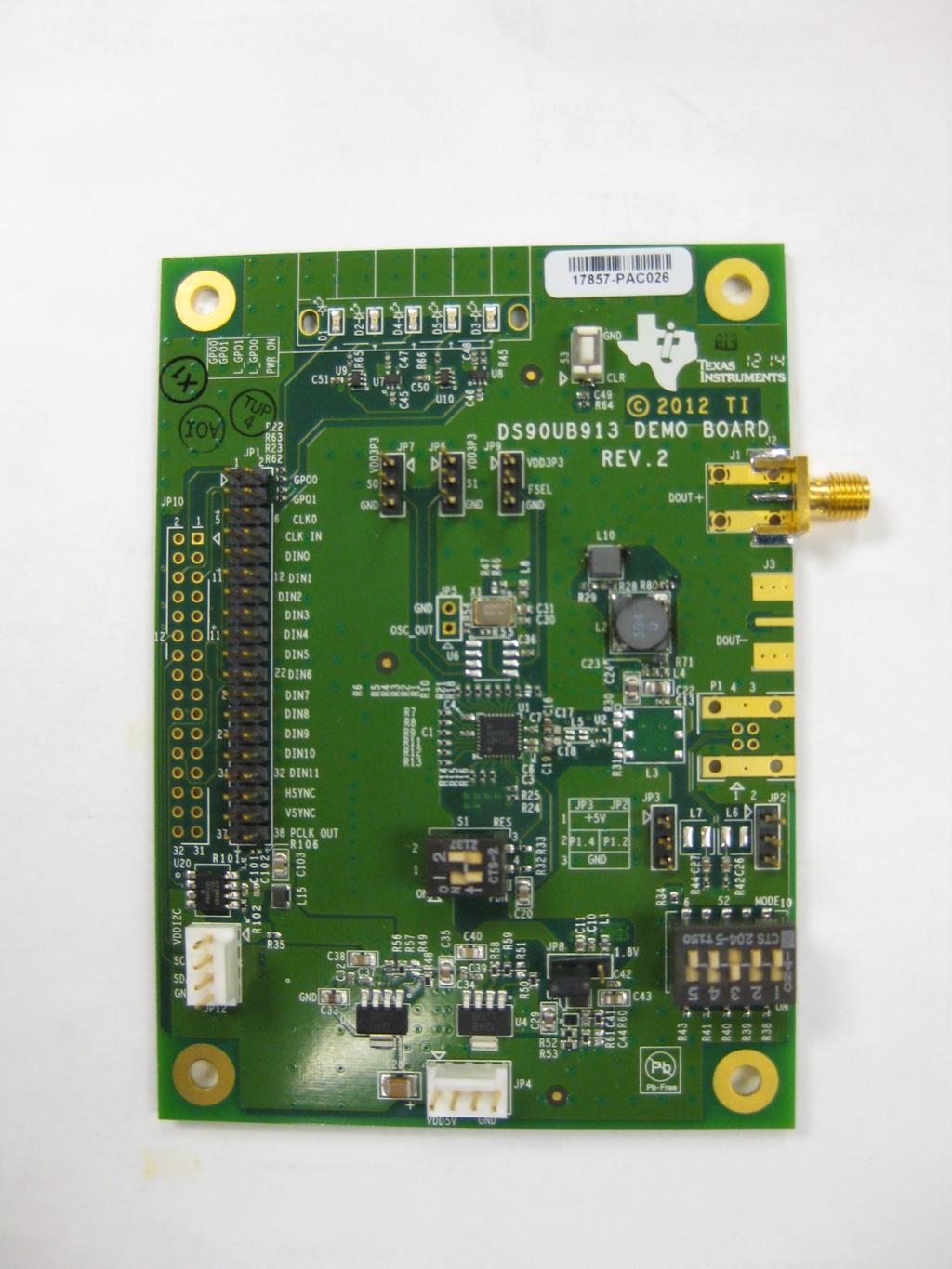 S1 JP1 : D0:D11, HS, VS, PCLK Switch 1 PDB Switch 2 RES0 S2 JP4 Power Switch 3 External Oscillator mode