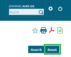 Figure C6.1: Reset Button 2. To reset any filled/selected input fields, you must first locate the Reset button, which is typically located at the top-right of the page as shown in Figure C6.
