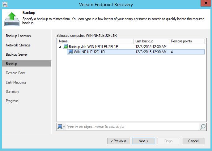 The name of the directory of the Veeam Agent backup is a combination of the server name and the Veeam Agent user name.
