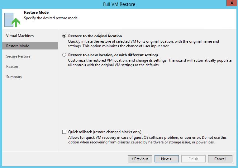 Backup and Restore Functionality 9. Click Next. Figure 9-34: Full VM Restore Wizard Virtual Machines 10.