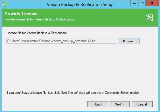 license or full paid license for Veeam Backup & Replication. 6.