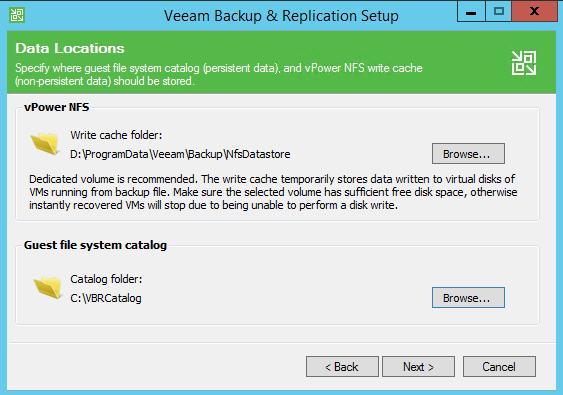 Configuration Note 3. Installing Veeam Agent and VBR 14. For the 'Catalog folder', click Browse to select "C:\VBRCatalog".