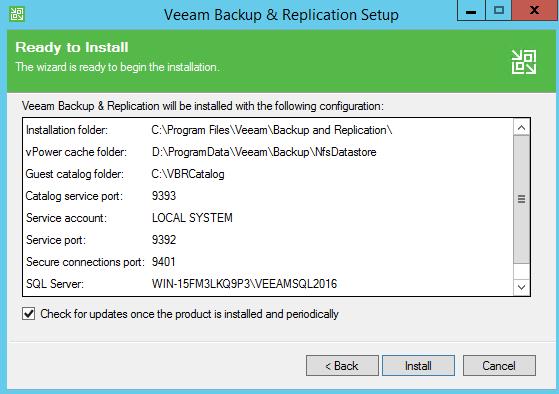 Backup and Restore Functionality 16. Click Install.