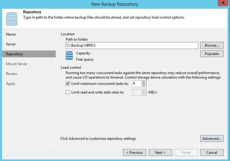Backup and Restore Functionality 20. Click Next. Figure 5-14: New Backup Repository - Repository 21.