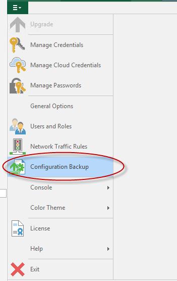 Configuration Note 5. Backing up the Repository 26. If the VBR is installed on the CloudBond 365, disable the configuration backup by doing the following: a.