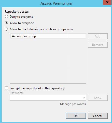Configuration Note 5. Backing up the Repository Figure 5-23: Endpoint Backup Permissions 4.
