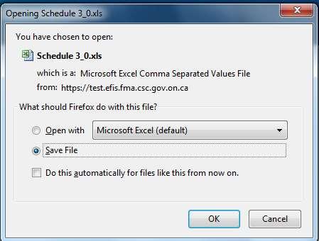 saved in Excel format.