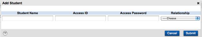 The Account Preferences-Profile page appears. 4. Click the Student tab. 5. On the Students tab, click the Add icon to add a student to our parent account. The Add Student dialog appears. 6.