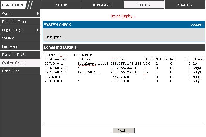 User Manual Figure 75: Sample traceroute output 9.7.3 DNS Lookup To retrieve the IP address of a Web, FTP, Mail or any other server on the Internet, type the Internet Name in the text box and click Lookup.
