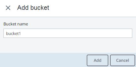 Chapter 2. Accessing Virtuozzo Storage S3 Buckets 2.1.2 Adding, Deleting, and Listing Buckets On the Buckets screen: To add a new bucket, click Add bucket, specify a name, and click Add.