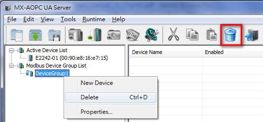 Device Management Deleting a Device Group Right click the device group you would like to delete and then click Delete in the popup menu, or click the device group to select it and then click the