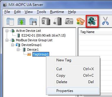 Tag Management Editing a Tag Group Right click the tag group and then click Properties in the