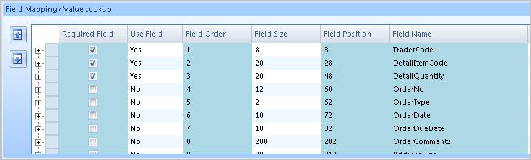 If importing a file which does not contain column headers, the order of the data in the file should be mapped to the order expected and shown in the field mapping grid.