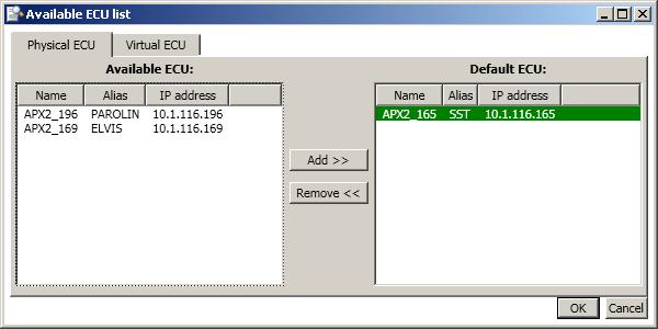 8 FUNCTIONS WITH ECU AND PC CONNECTED It is necessary to set an ECU as default the first time that the user connects the ECU to the PC, by clicking on the Header Bar button s Browse ECU : a new
