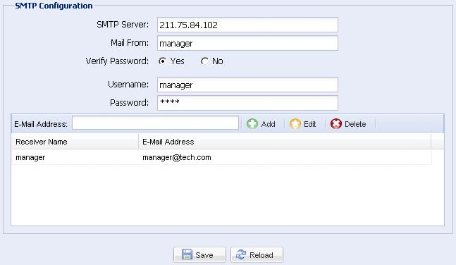 Enter the entire mail address to ensure e-mails will not be blocked by SMTP. Some mail servers are required to verify the password. Please enter the user name and password.