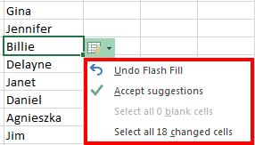 In the example below, we'll use Flash Fill to create a list of first names using a list of existing full names. 1. Enter the desired information into your worksheet.