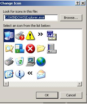 Change Icon Button: Clicking this button user can change the picture of icon on desktop to his/her choice of picture. Also user have option to browse an icon of choice.