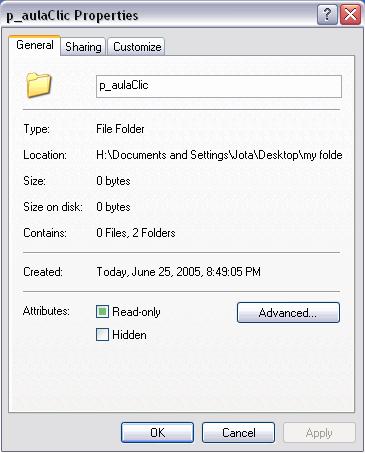 File and Folder Properties Select the file/folder and choose Properties
