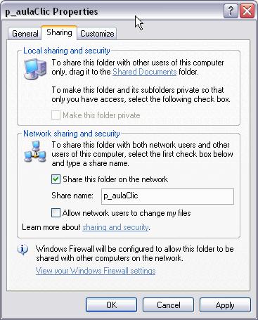 Sharing Tab Sharing: Sharing a folder means allowing the users of other computers to access determined information within a network.