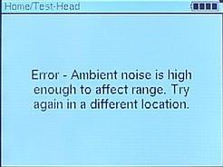 From the Test-Head screen, highlight Test Receiver and press SELECT to display the Receiver Tests