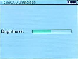 Use the right and left arrows to select the LCD brightness. c.