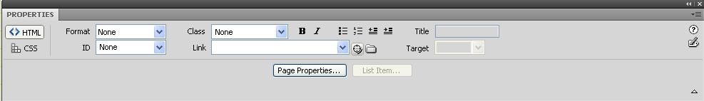 2) Set the Property Inspector to HTML view and click either the Ordered or Unordered List button.