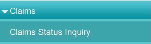 CLAIM STATUS INQUIRY On the claim status inquiry screen, you can perform a claim status inquiry with multiple search