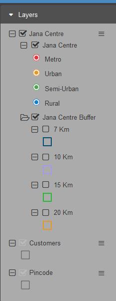 buffer, showing the vicinity area in km as per classified JC type You can click