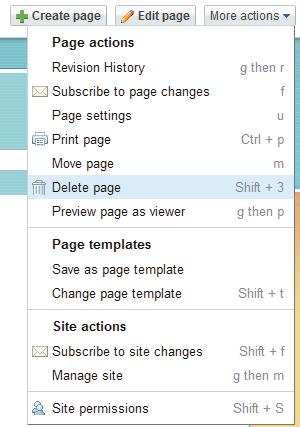23 as you complete Step 4. a. From the main Google Sites page, click the site you wish to delete.