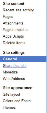 c. Click General in the Site settings section of the sidebar. Click to display General tab Figure B.21 Hands-On Exercise 2, Step 4c. d. Scroll to the bottom of the page and click Delete this Site.