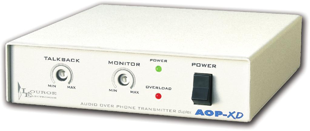 MODEL AOP-XD TRANSCEIVER INTERFACE Model AOP-XD is a bi-directional audio transceiver and is a companion unit to the Louroe AOP-SP Series Speakerphones.