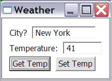 End-to-End Application Example A form (1) represented by WEATHERMAN resource allows querying