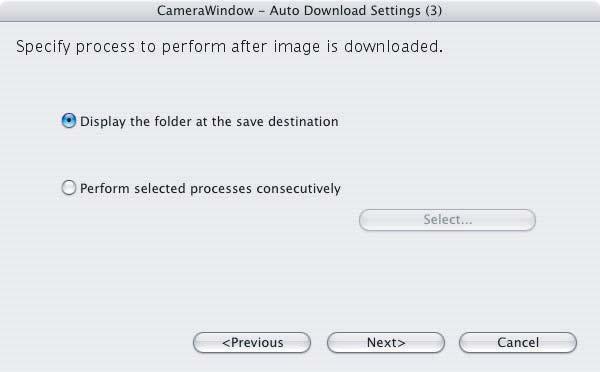 5 Specify a process to perform after the image is downloaded and click [Next].