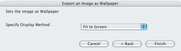 When you have selected [Export an Image as Wallpaper]: You can export and save