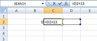 May 6, 2010 Formulas in Microsoft Excel (Continued) Step 1: Cell B2 refers to C2 Step 2: Cell C2 refers to D2 Step 3: Cell D2 refers to B2, and this causes a Circular Reference Error Fig.