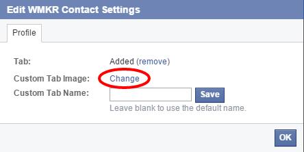 4. Another pop-up window will appear giving you the option of renaming the Tab or uploading a Custom Tab Image.