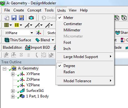 C-Domain Geometry and select New DesignModeler