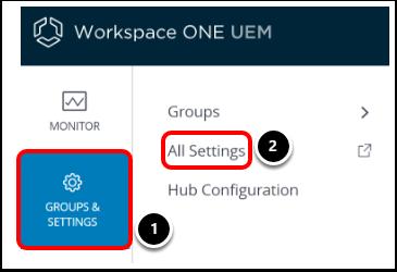 In the Workspace ONE UEM console, at the appropriate Organization Group level: