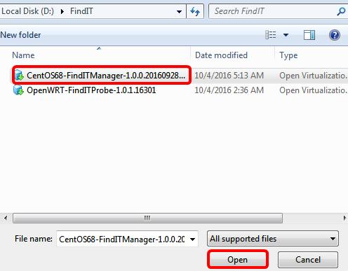 Step 5. (Optional) Enter a name for the FindIT Network Manager. Note: In this example, FindIT Network Manager is used. Step 6. Click Import.