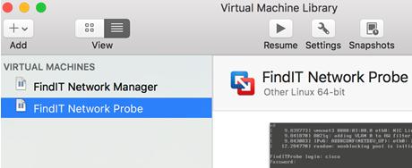 Note: Once the VMware has completed the deployment, the FindIT Network Probe will be displayed in the Virtual Machine Library under