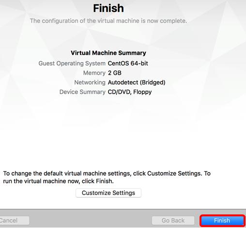 Step 9. Review the Virtual Machine Summary then click Finish.