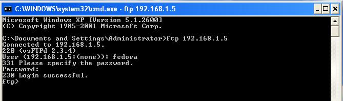 VERIFY FTP SERVER CONFIGURATION: Command Line Interface Login Method Go to Host A or
