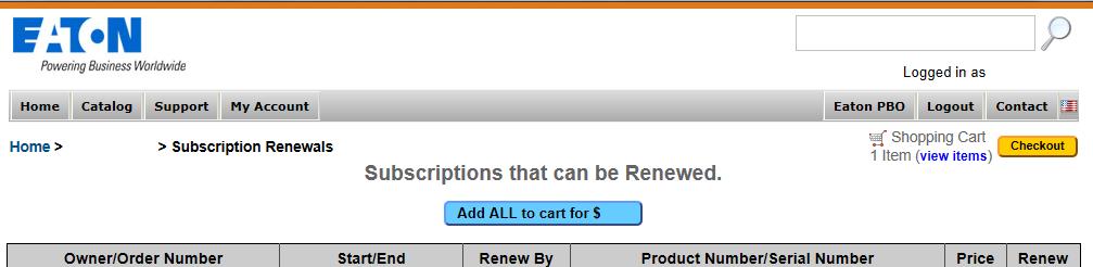 Option 1: Renewing All Eligible Subscriptions 1. View the Subscription List by selecting My Account My Renewals in the menu. 2.