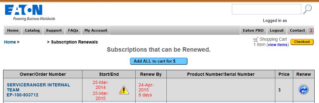 Option 3: Renewing a Single Subscription 1.