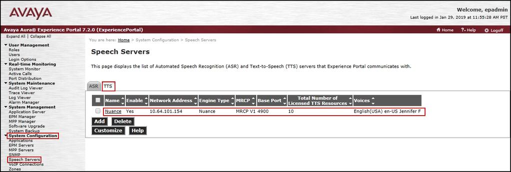 ASR speech server: TTS speech server: 6.5.