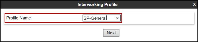8.7.2. Server Interworking Profile Service Provider A second interworking profile in the direction of the SIP trunk was created, by adding a new profile in this case.