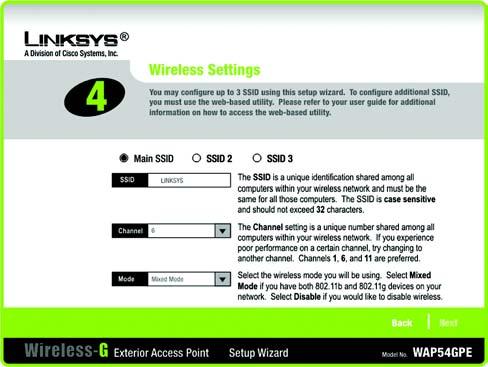7. The Wireless Settings screen should now appear. The Access Point can connect to up to eight wireless networks at the same time.