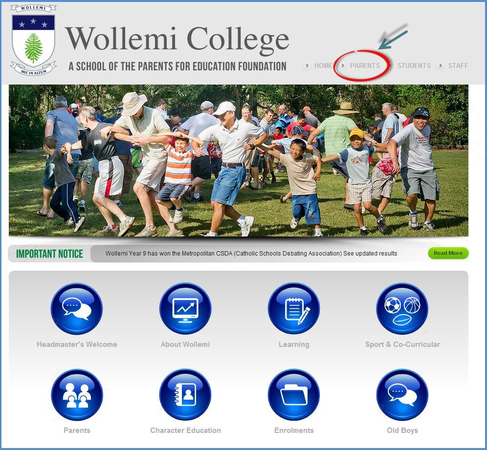 Welcome to Wollemi College s Parent Portal.